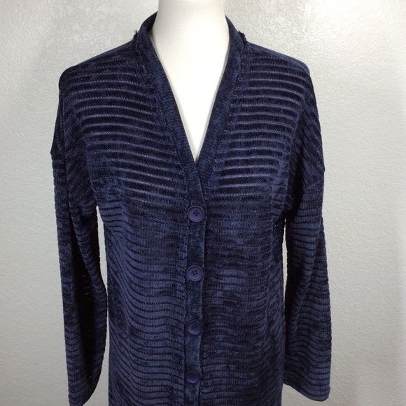 Navy Suzanne Betro Sleeve Duster Cardigan - Picture 2 of 11